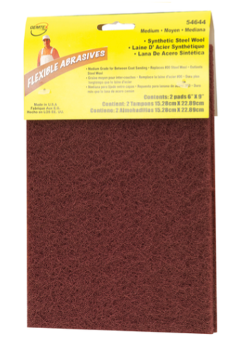 Gemtex Abrasives 24065 Non Woven 6"W X 9"L Hand Pad, Shrink Wrapped Bulk