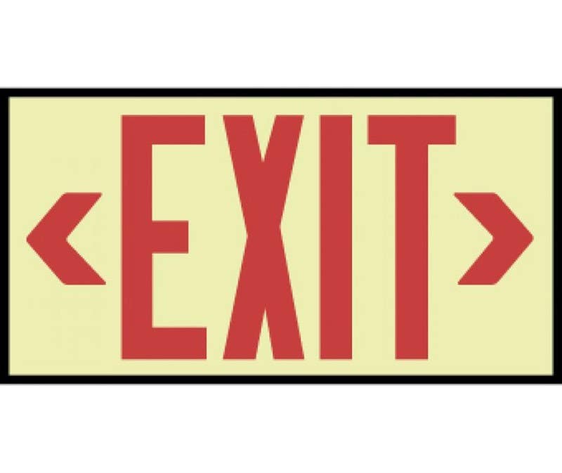 AccuformNMC PLW Ultra-Glow Safety Sign, Exit, (One-Dimensional Plate Style)