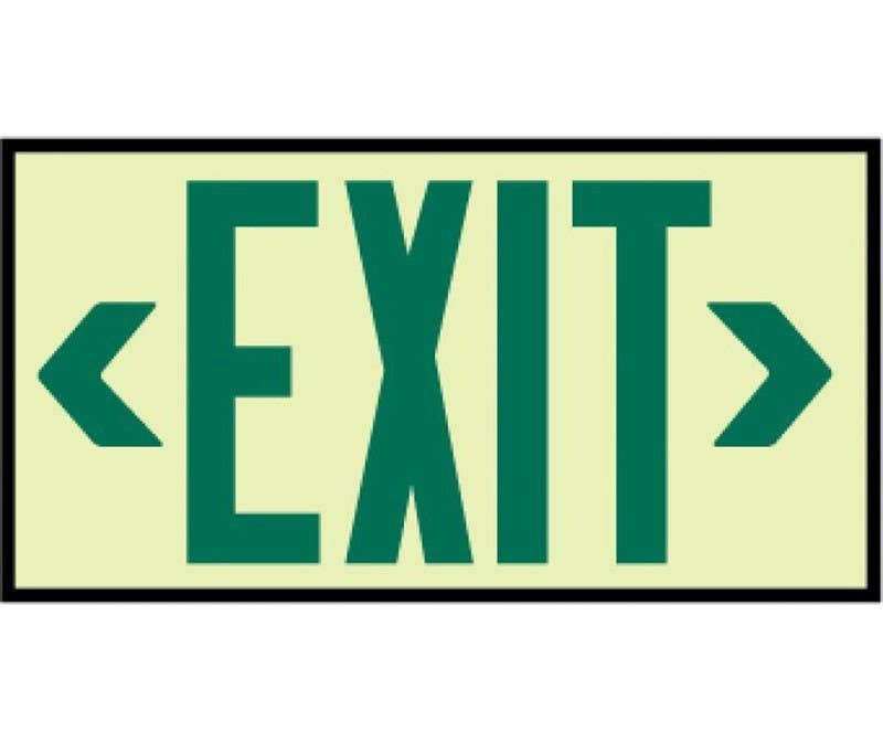 AccuformNMC 7220 Globrite Frameled Green Exit Sign, 8.25" x 13.25 x .75