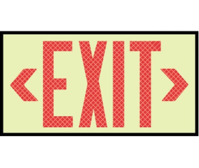 AccuformNMC 7310 Globrite Framed Reflective Red Exit Sign, 8.25 x 13.25 x .75