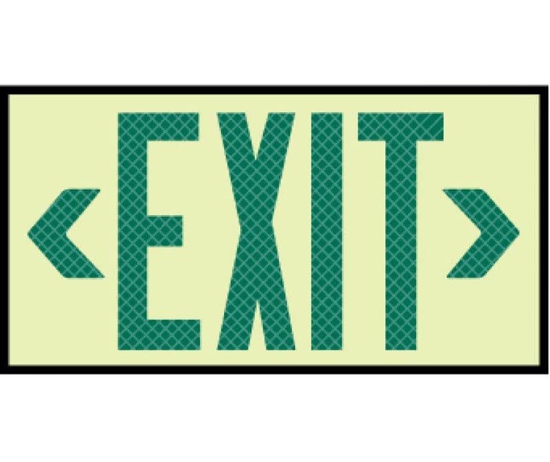 AccuformNMC 7320 Globrite Framed Reflective Green Exit Sign, 8.25 x 13.25 x .75