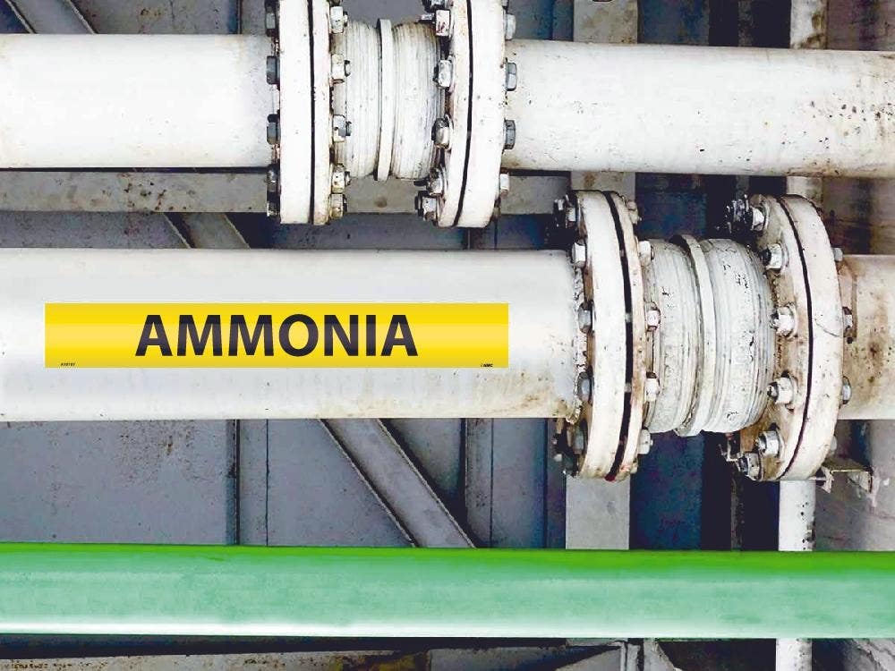 AccuformNMC RPK137 ASME (ANSI) Pipe Marker, Yellow, Ammonia