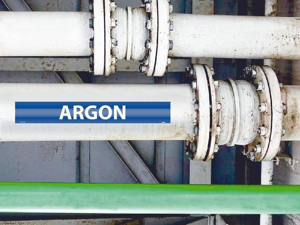 AccuformNMC RPK143 ASME (ANSI) Pipe Marker, Blue, Argon