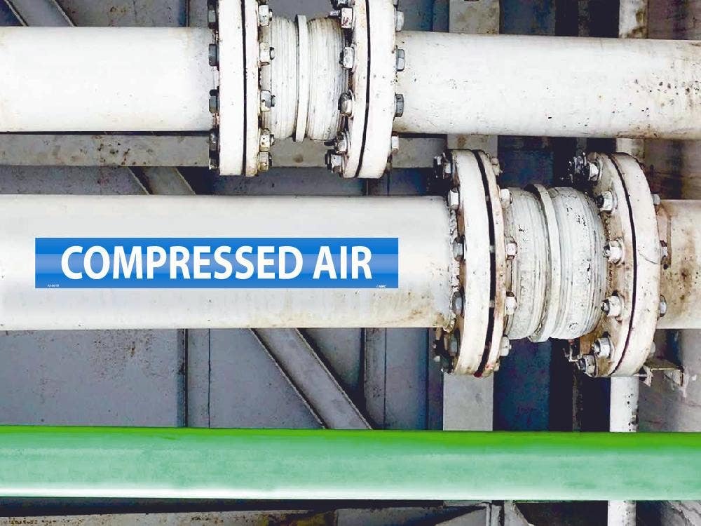 AccuformNMC RPK227 ASME (ANSI) Pipe Marker, Blue, Compressed Air