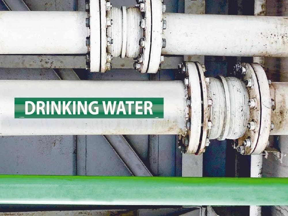 AccuformNMC RPK299 ASME (ANSI) Pipe Marker, Green, Drinking Water