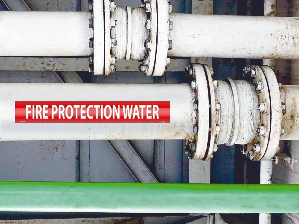 AccuformNMC RPK323 ASME (ANSI) Pipe Marker, Red, Fire Protection Water