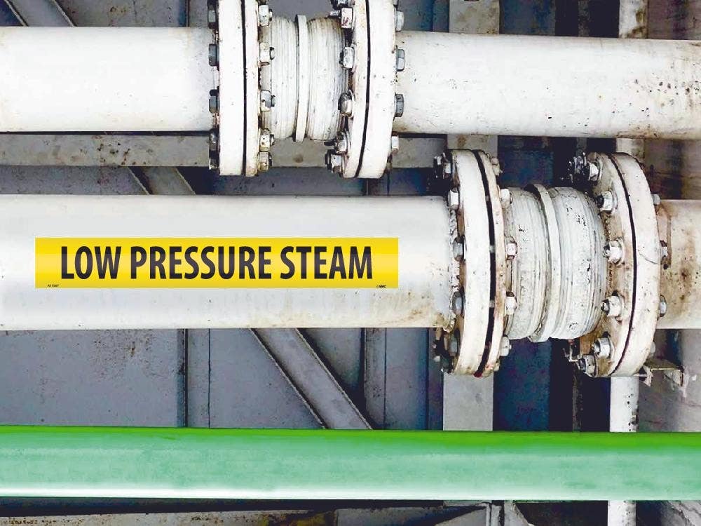 AccuformNMC RPK499 ASME (ANSI) Pipe Marker, Yellow, Low Pressure Steam