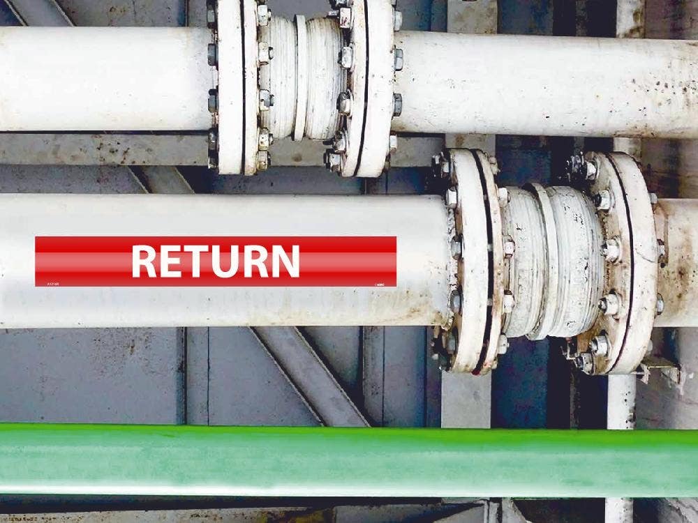 AccuformNMC RPK609 ASME (ANSI) Pipe Marker, Red, Return