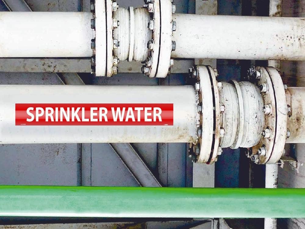 AccuformNMC RPK665 ASME (ANSI) Pipe Marker, Red, Sprinkler Water