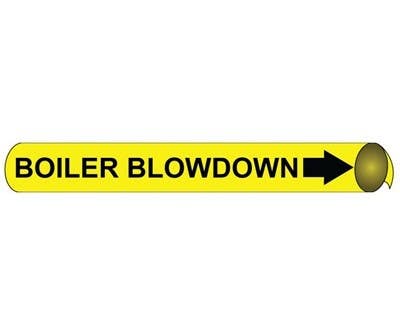 AccuformNMC RPK157 ASME (ANSI) Pipe Marker, Yellow, Boiler Blow Down