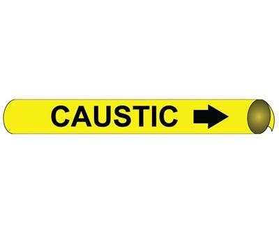 AccuformNMC RPK185 ASME (ANSI) Pipe Marker, Yellow, Caustic