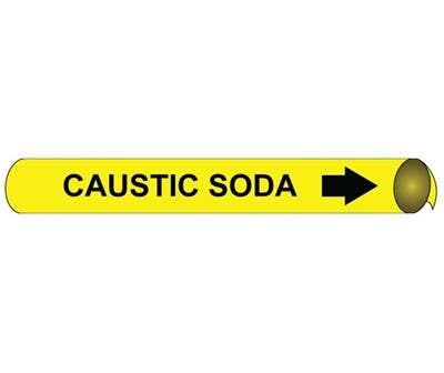 AccuformNMC 4013 Precoiled/Strap-On Pipemarker B/Y - Caustic Soda