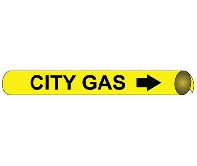 AccuformNMC RPK211 ASME (ANSI) Pipe Marker, Yellow, City Gas