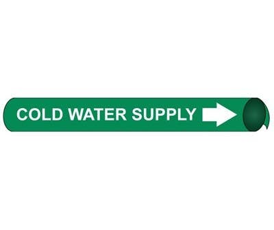 AccuformNMC RPK223 ASME (ANSI) Pipe Marker, Green, Cold Water Supply