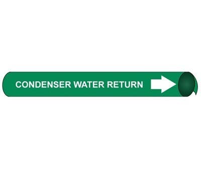 AccuformNMC RPK243 ASME (ANSI) Pipe Marker, Green, Condenser Water Return
