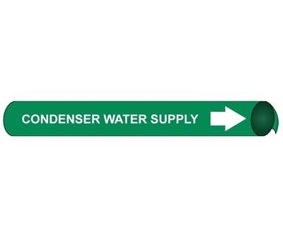 AccuformNMC RPK245 ASME (ANSI) Pipe Marker, Green, Condenser Water Supply