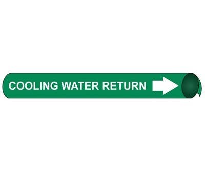 AccuformNMC RPK249 ASME (ANSI) Pipe Marker, Green, Cooling Water Return