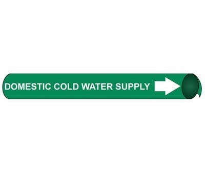 AccuformNMC 4036 Precoiled/Strap-On Pipemarker W/G - Domestic Cold Water Supply