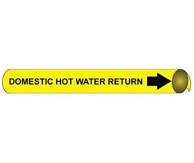 AccuformNMC 4037 Precoiled/Strap-On Pipemarker B/Y - Domestic Hot Water Return