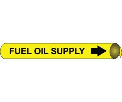 AccuformNMC RPK341 ASME (ANSI) Pipe Marker, Yellow, Fuel Oil Supply