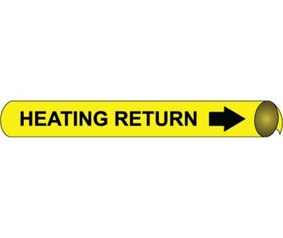 AccuformNMC RPK387 ASME (ANSI) Pipe Marker, Yellow, Heating Return