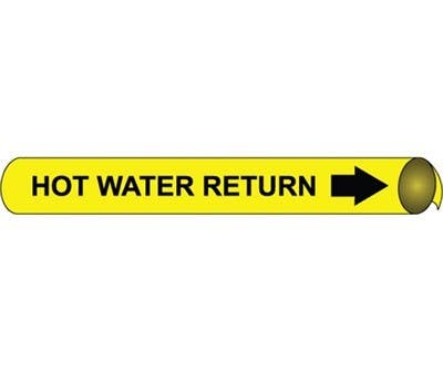 AccuformNMC 4062 Precoiled/Strap-On Pipemarker B/Y - Hot Water Return