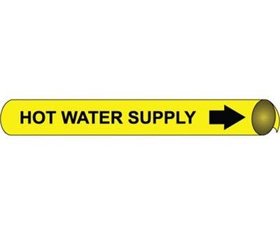 AccuformNMC 4063 Precoiled/Strap-On Pipemarker B/Y - Hot Water Supply