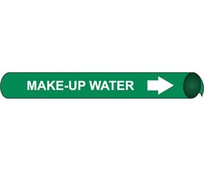 AccuformNMC RPK505 ASME (ANSI) Pipe Marker, Green, Make-Up Water