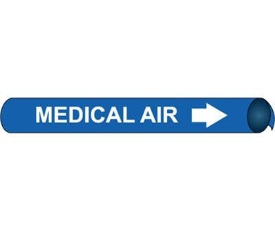 AccuformNMC RPK507 ASME (ANSI) Pipe Marker, Blue, Medical Air