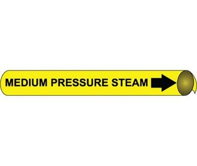 AccuformNMC RPK513 ASME (ANSI) Pipe Marker, Yellow, Medium Pressure Steam