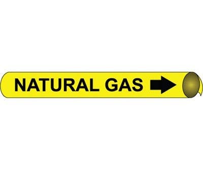 AccuformNMC 4073 Precoiled/Strap-On Pipemarker B/Y - Natural Gas