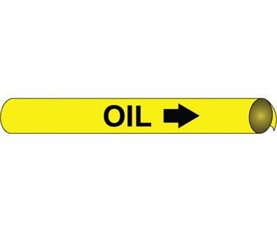 AccuformNMC 4077 Precoiled/Strap-On Pipemarker B/Y - Oil