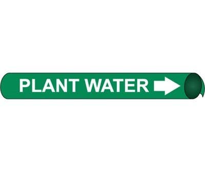AccuformNMC RPK565 ASME (ANSI) Pipe Marker, Green, Plant Water