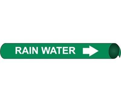AccuformNMC RPK595 ASME (ANSI) Pipe Marker, Green, Rainwater