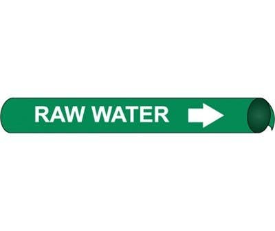 AccuformNMC RPK597 ASME (ANSI) Pipe Marker, Green, Raw Water