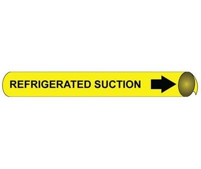 AccuformNMC RPK605 ASME (ANSI) Pipe Marker, Yellow, Refrigerated Suction