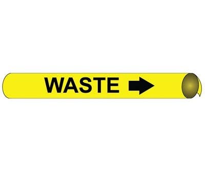 AccuformNMC RPK727 ASME (ANSI) Pipe Marker, Yellow, Waste