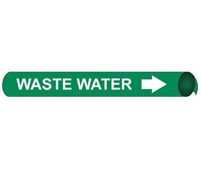 AccuformNMC 4112 Precoiled/Strap-On Pipemarker W/G - Waste Water