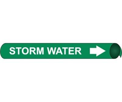 AccuformNMC RPK677 ASME (ANSI) Pipe Marker, Green, Storm Water