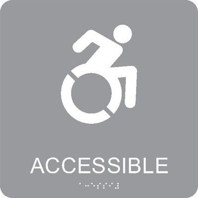 AccuformNMC ADA181W New York ADA Accessible Entrance Sign w/ Handicap Symbol