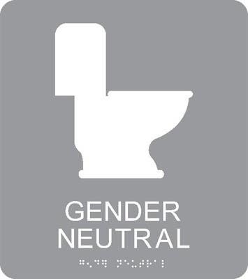 AccuformNMC ADA24 Gender Neutral Braille ADA Sign w/ Toilet Image