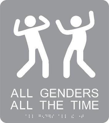 AccuformNMC ADA26 All Genders, All The Time Braille ADA Sign