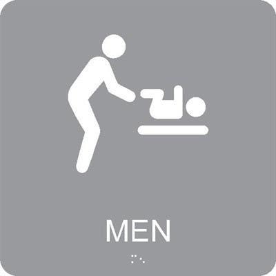 AccuformNMC ADA28 Mens Restroom Braille ADA Sign w/ Baby Table