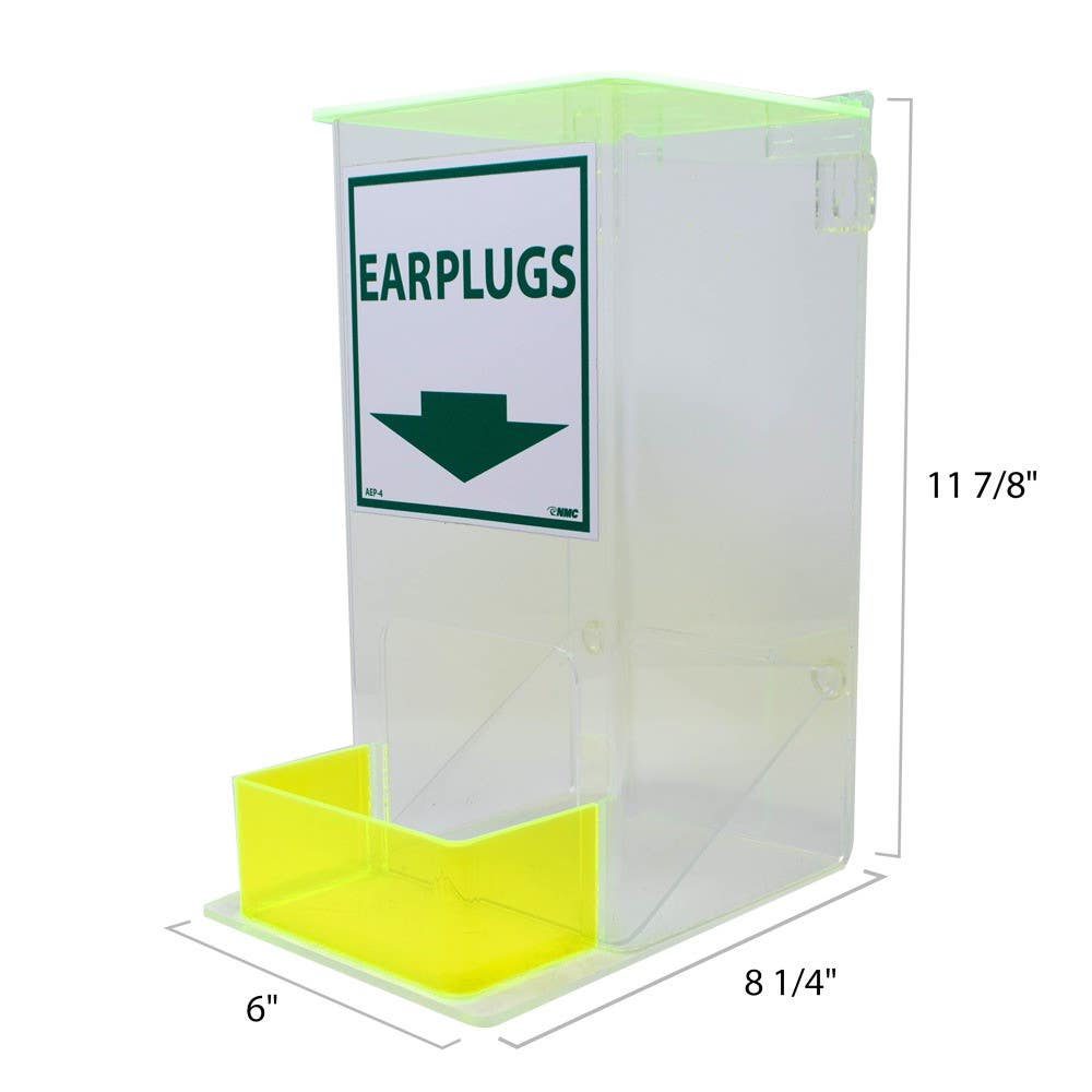 AccuformNMC AEP-4 Acrylic Dispenser Ear Plugs, Small, 13" x 6" x 8"