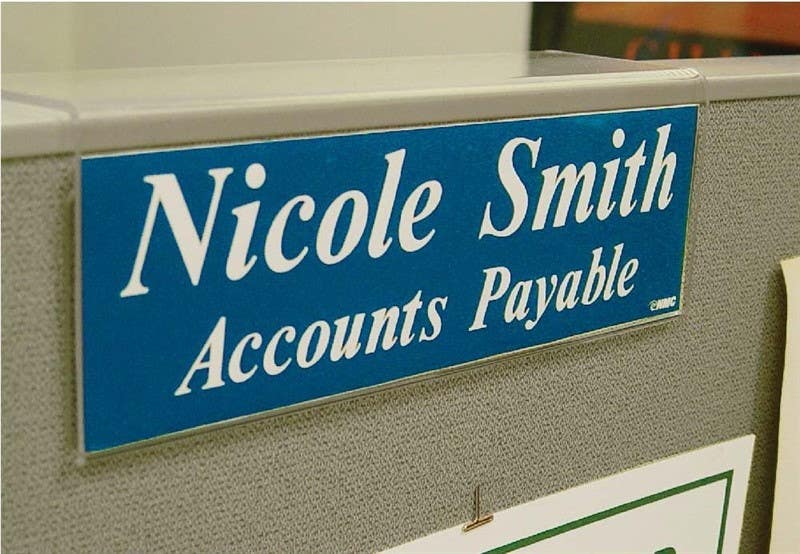 AccuformNMC APH1 Acrylic Small Partition Sign Holder, 2.5" x 8.5" x 2.5"
