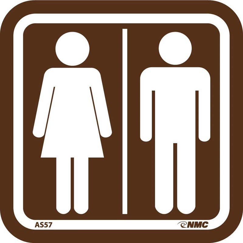 AccuformNMC PSG311 Engraved Accu-Ply Sign, Men/Women Graphic, 3" x 3"