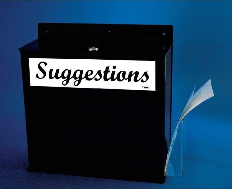 AccuformNMC ASB Acrylic Suggestion Box, 12" x 11.75" x 4.75"