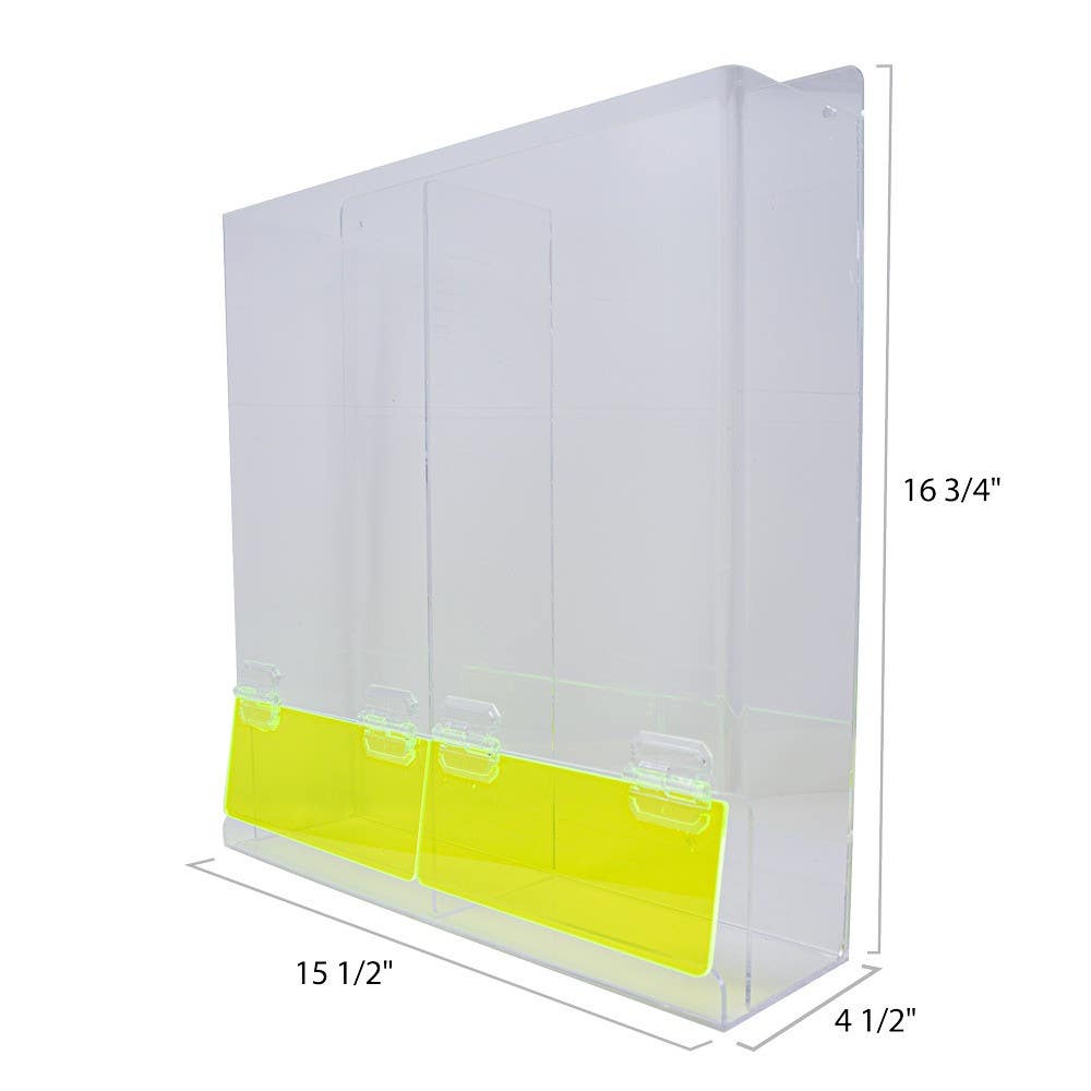 AccuformNMC ASG-3 Acrylic Safety Glasses Dispenser Double Compartment, 16" x 15.75" x 4"