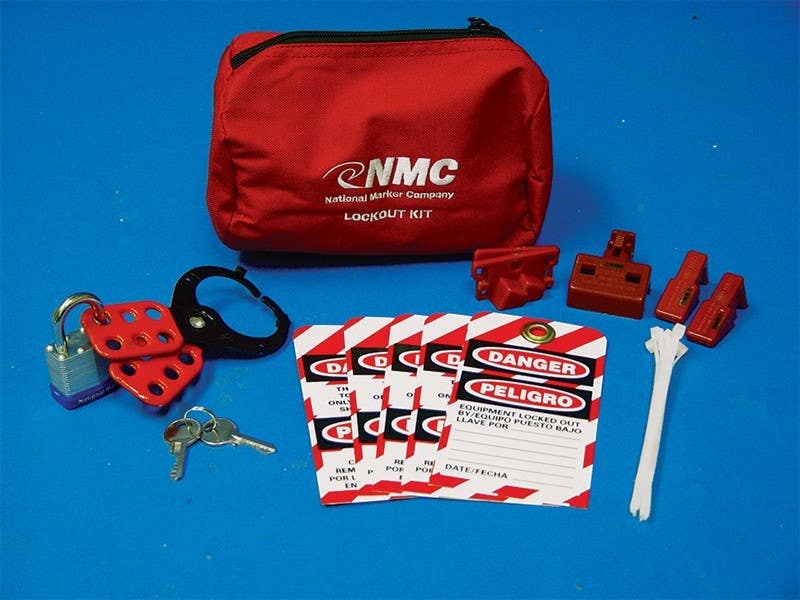 AccuformNMC BLOK4BI Economy Lockout Pouch Kit - Bilingual