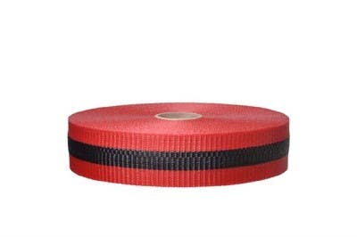 AccuformNMC PTW Woven Barricade Tape, Solid w/ Black Stripe, 2" x 200'